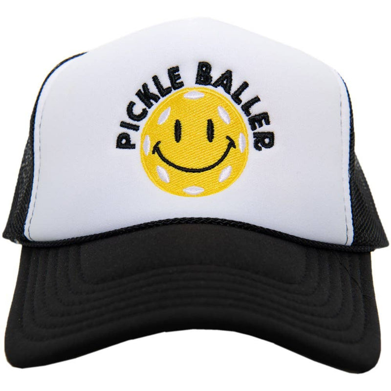 Pickle Baller Foam Trucker Hat: Black and White