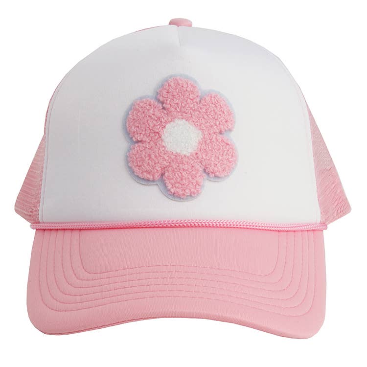 Patch Flower Trucker Hat: Lavender