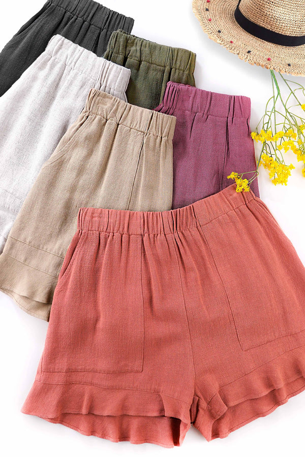 Reece Flared Hem Pocket Shorts- Multiple Colors