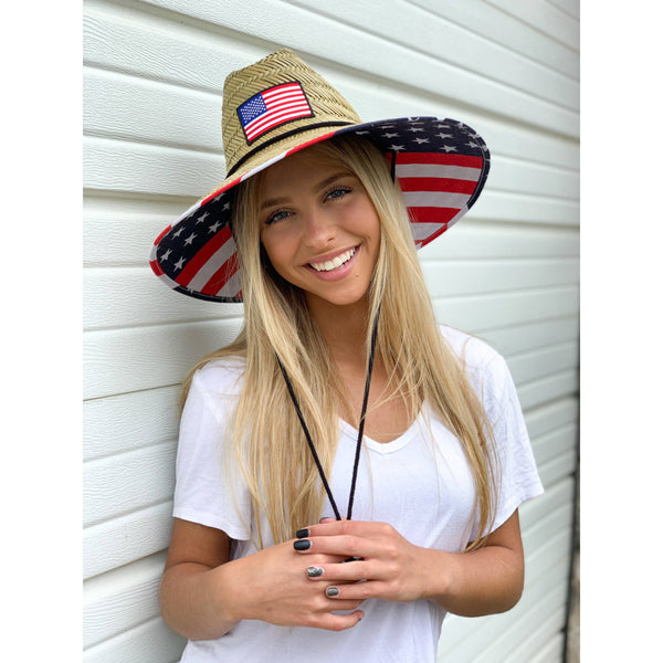 American Flag Straw Hat: American Flag Patch