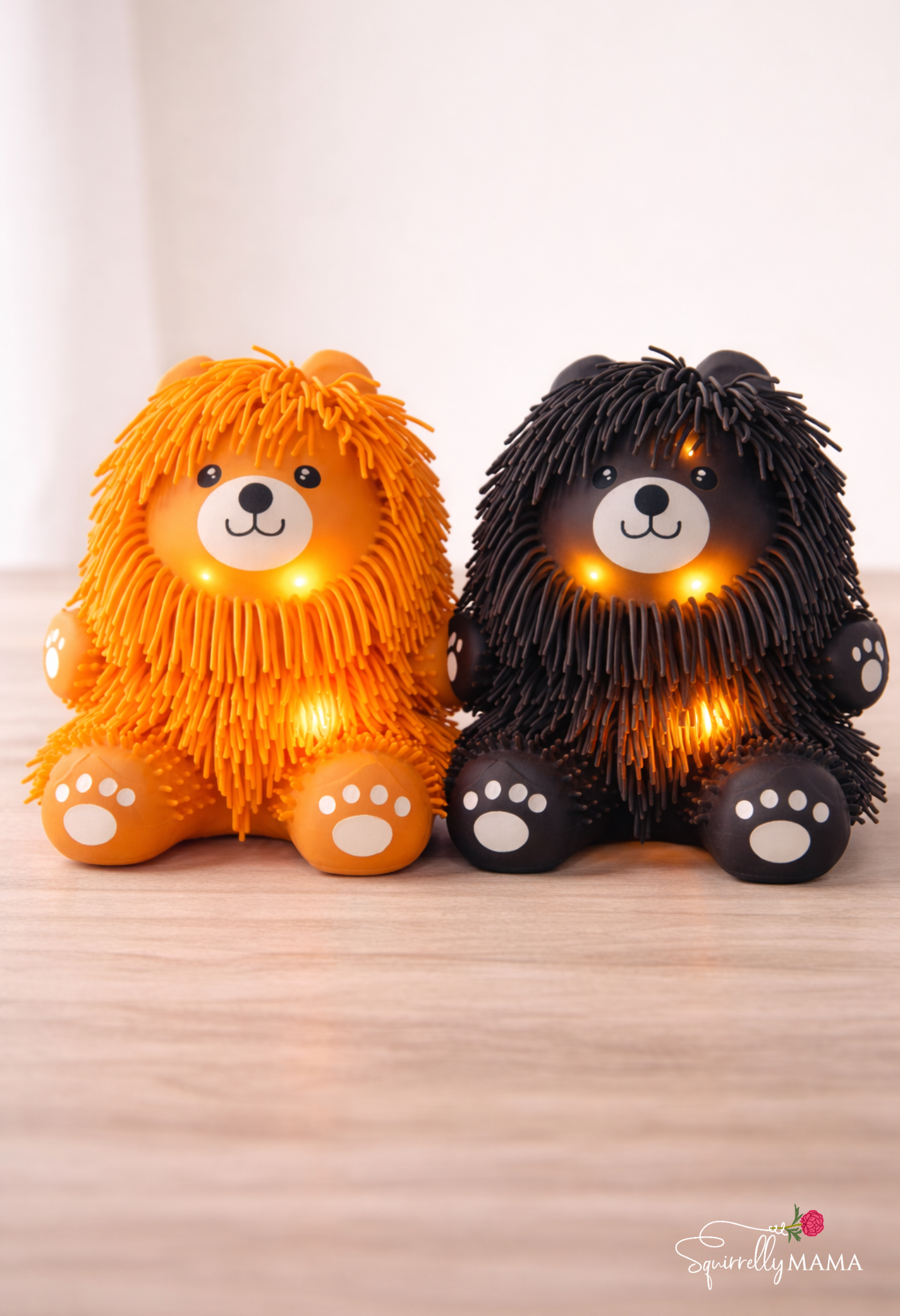 LED Noodle Squishy Bear & Lion– Light-Up Spiky Sensory Toy
