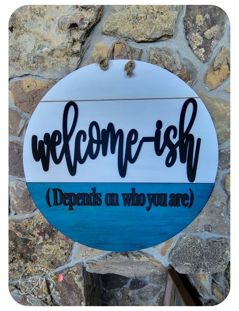 Painted 24" Round Wooden Signs - Numerous Styles