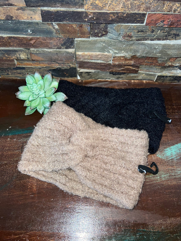 Fuzzy Twisted Headband- Multiple Colors