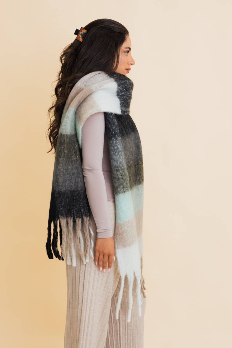 Cozy Breeze Oversized Fringe Scarf- Multiple