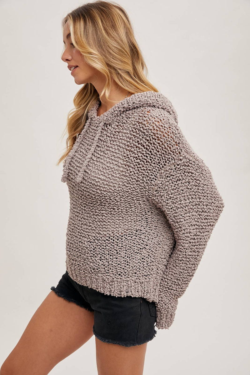 Popcorn Hooded Sweater