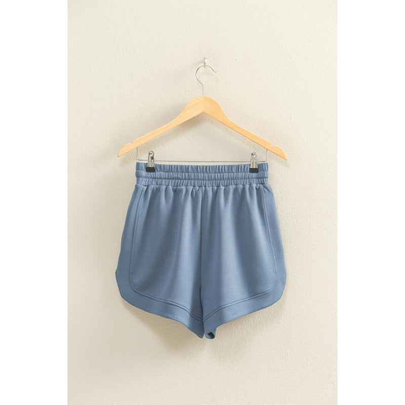 Scuba Elasticized Waist Casual Loose Sweat Shorts
