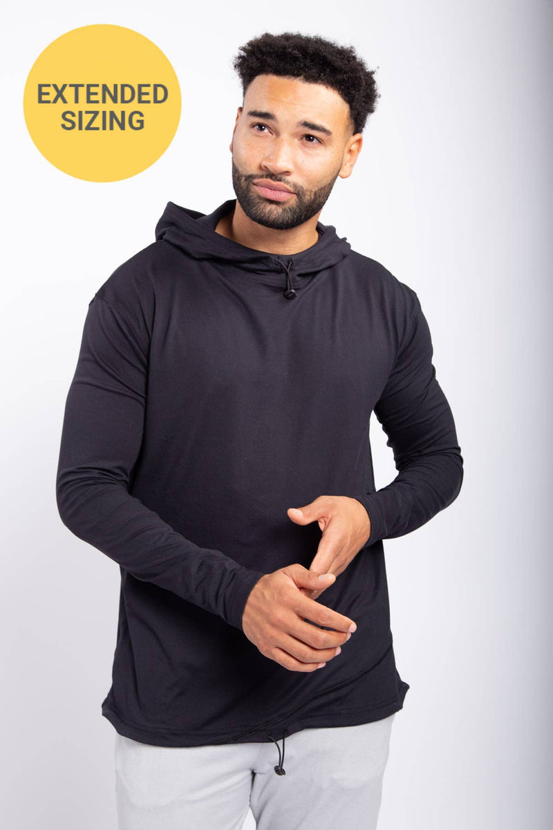 Men's Toggle Hoodie Pullover-Black