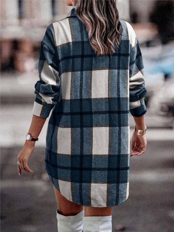 Nora Shacket Dress- Navy