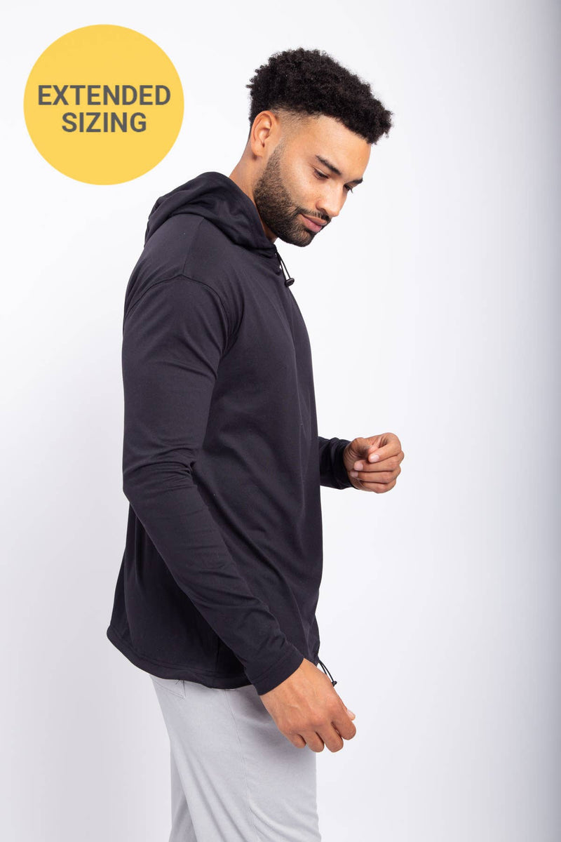 Men's Toggle Hoodie Pullover-Black