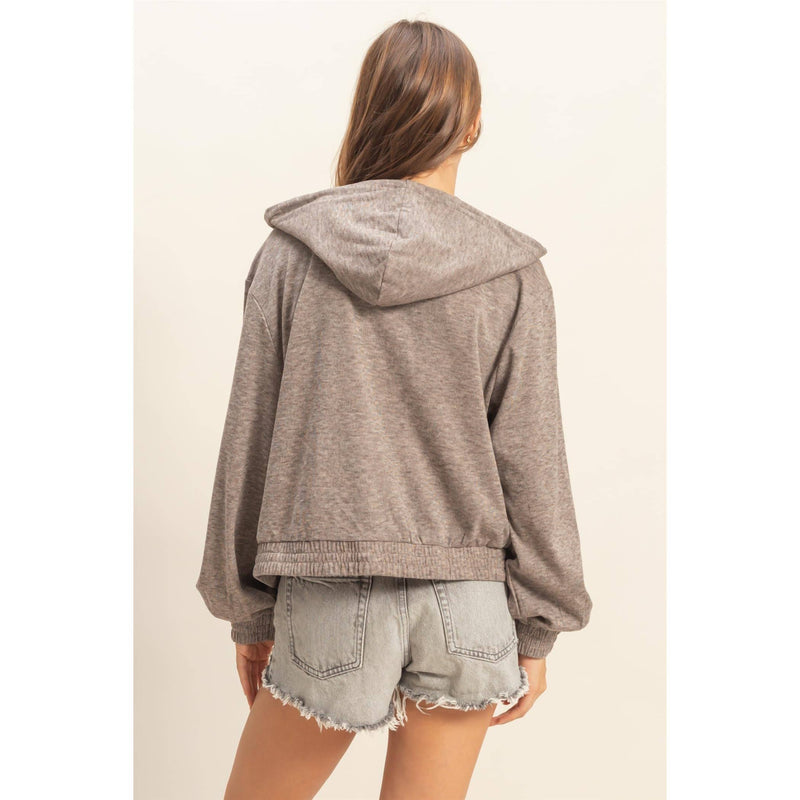 Versatile Hooded Zip-Up Knit Outerwear