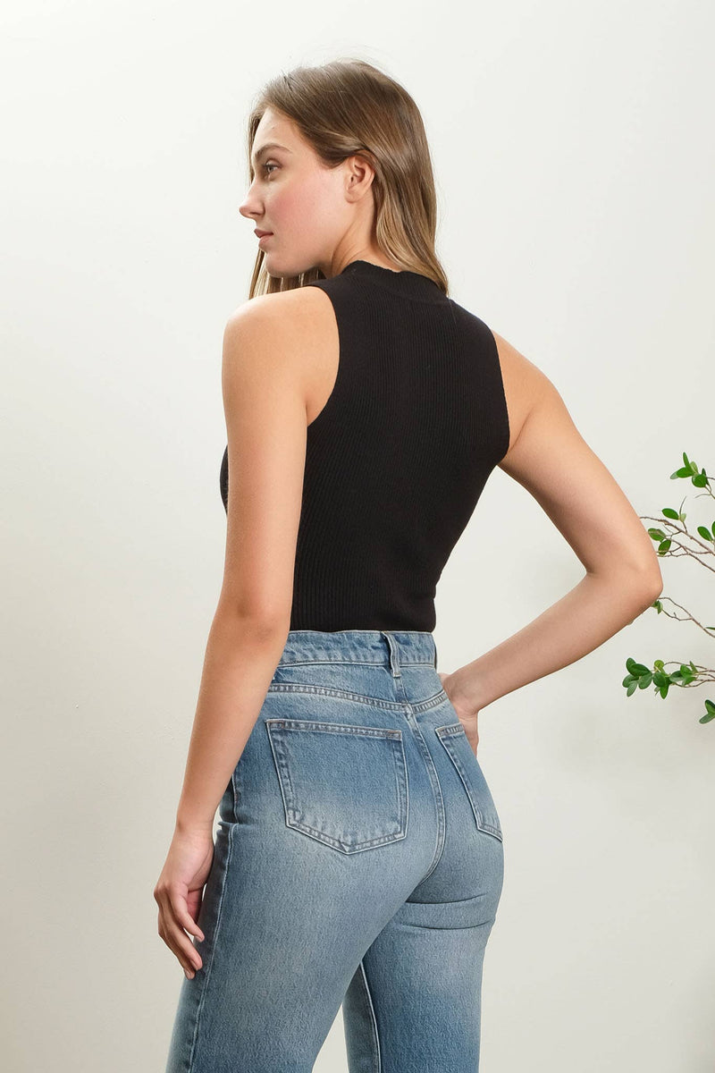 Brynn Mock Neck Sweater Tank