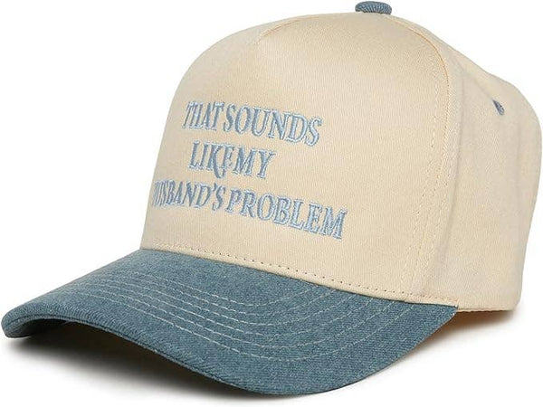 Sounds Like My Husband's Problem Denim/Beige