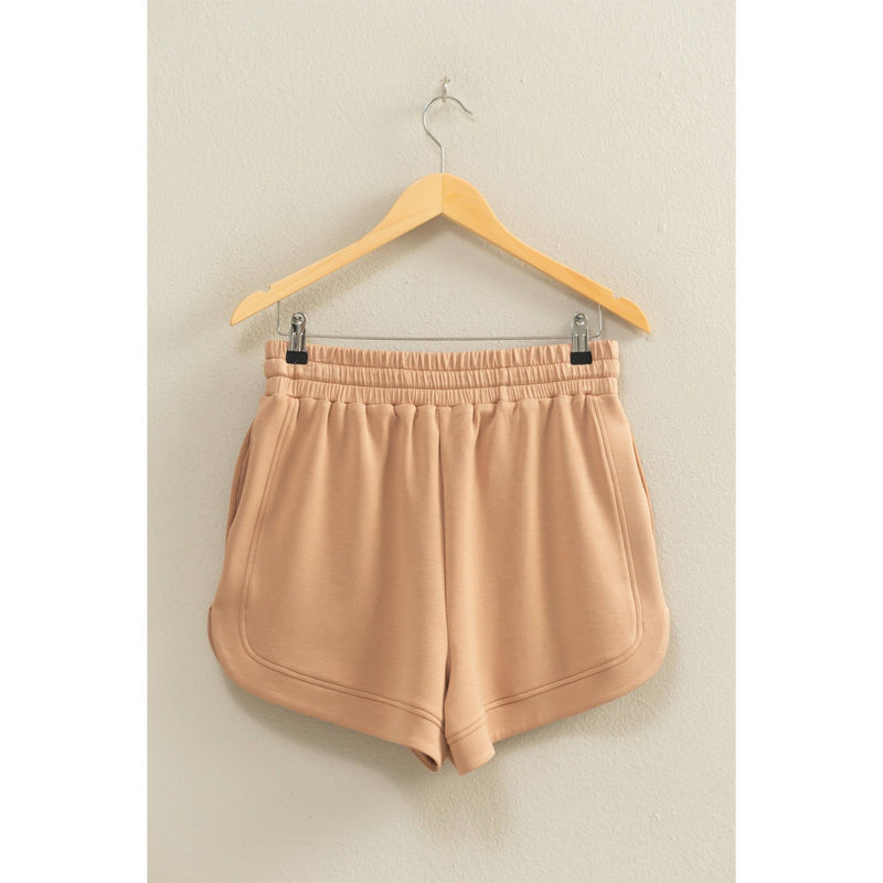 Scuba Elasticized Waist Casual Loose Sweat Shorts