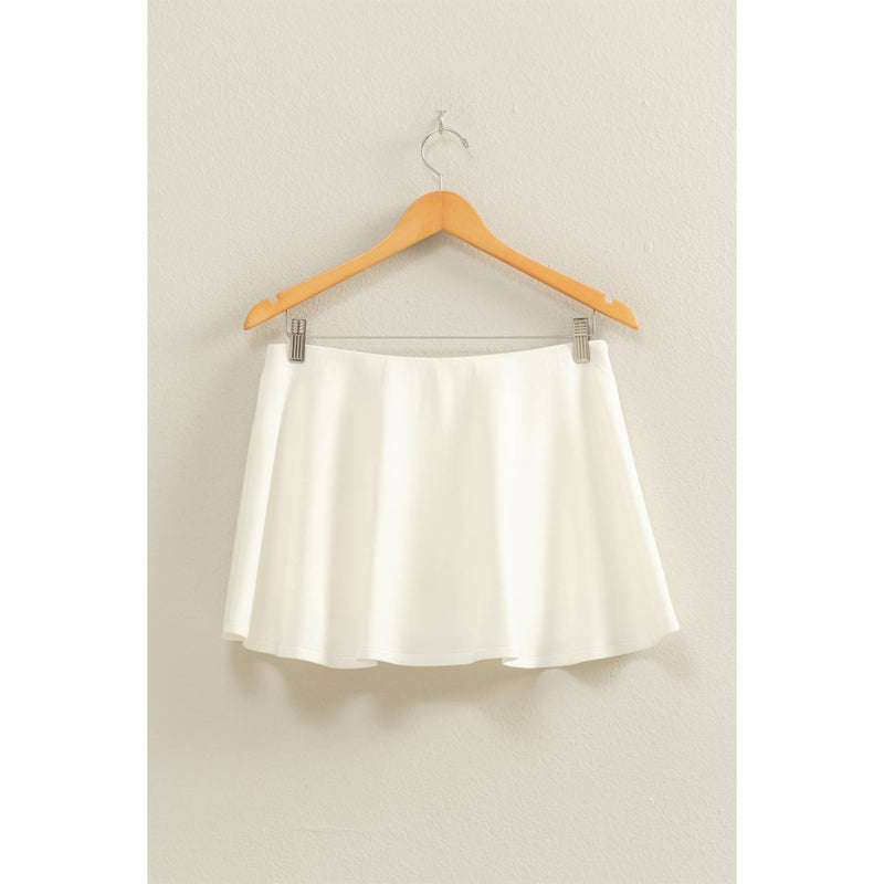 Flirty Scuba Mid Waist Skort-Deep Green