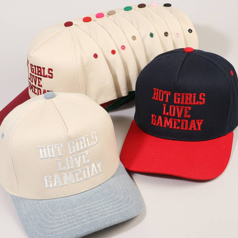 HOT GIRLS LOVE GAMEDAY Embroidery Trucker Hat