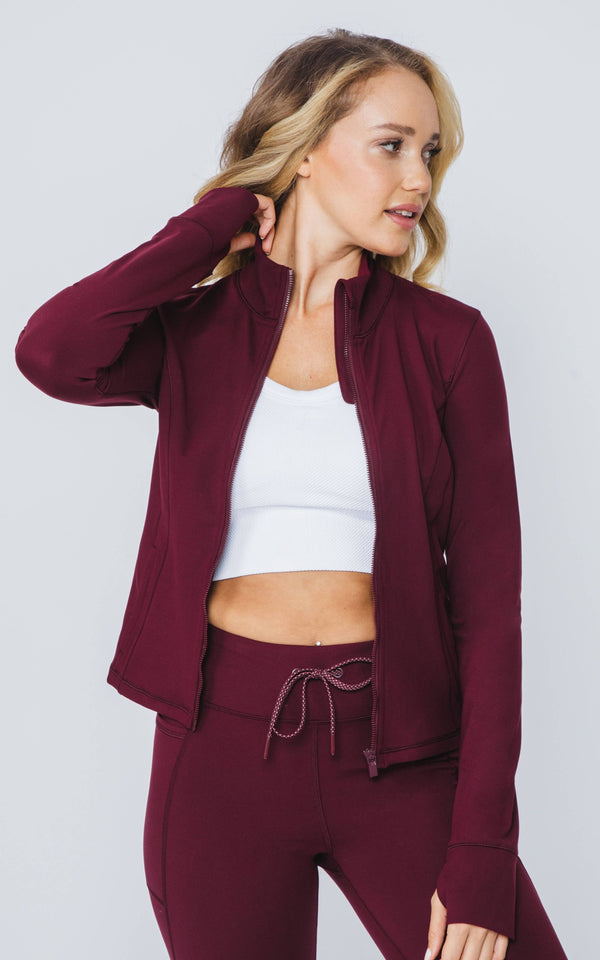 Lucy Slim Fitted Jacket-Windsor Wine