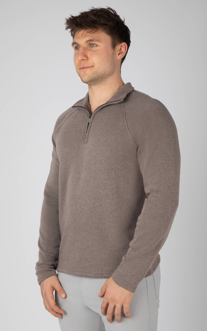 Men's Quarter Zip Sweatshirt with Raglan Sleeves: Multiple Colors