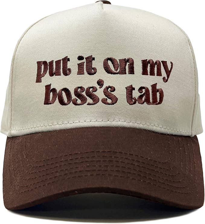 Put It On My Boss's Tab Hat- Brown/Beige