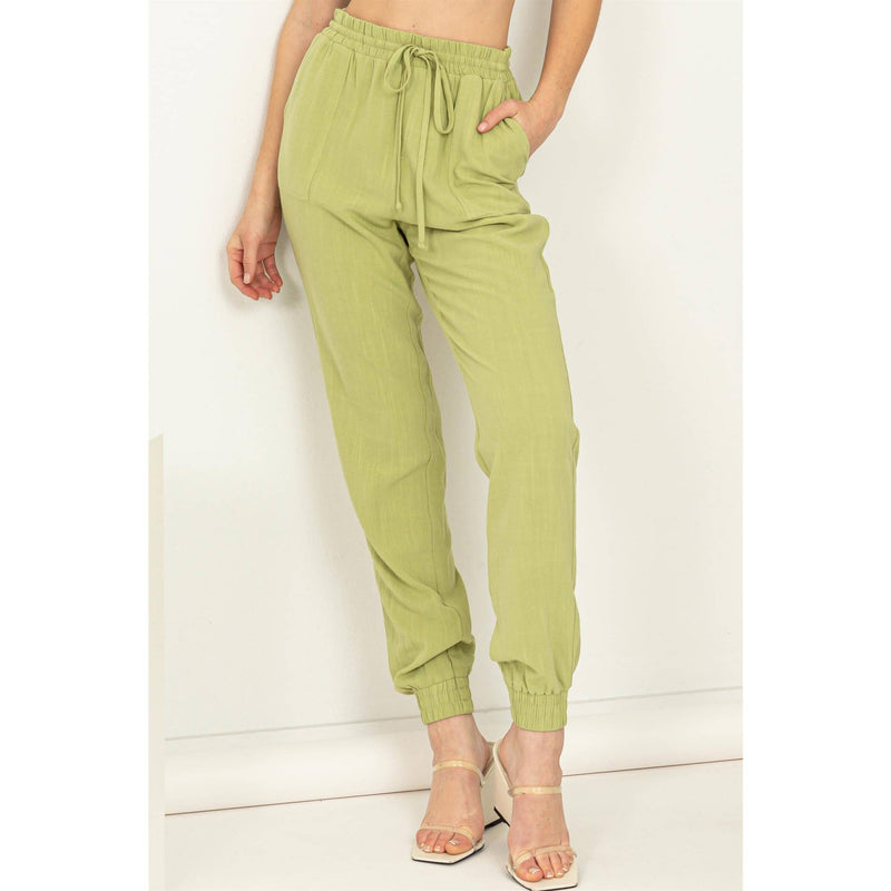 Linen Drawstring Jogger Pants