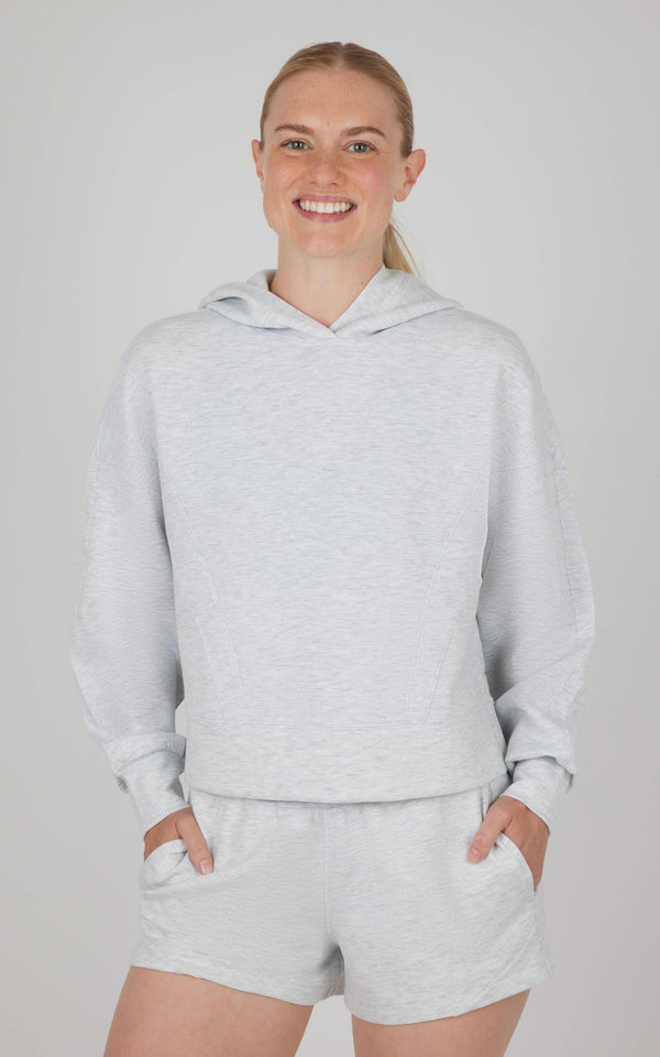 Scuba Hoodie with Shorts Set- Heathered Oatmeal