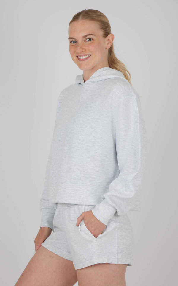 Women's Scuba Hoodie with Seam Details and Shorts - Set