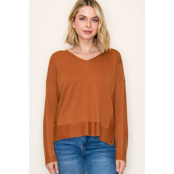 V NECK PULLOVER SWEATER