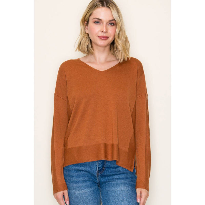 V NECK PULLOVER SWEATER