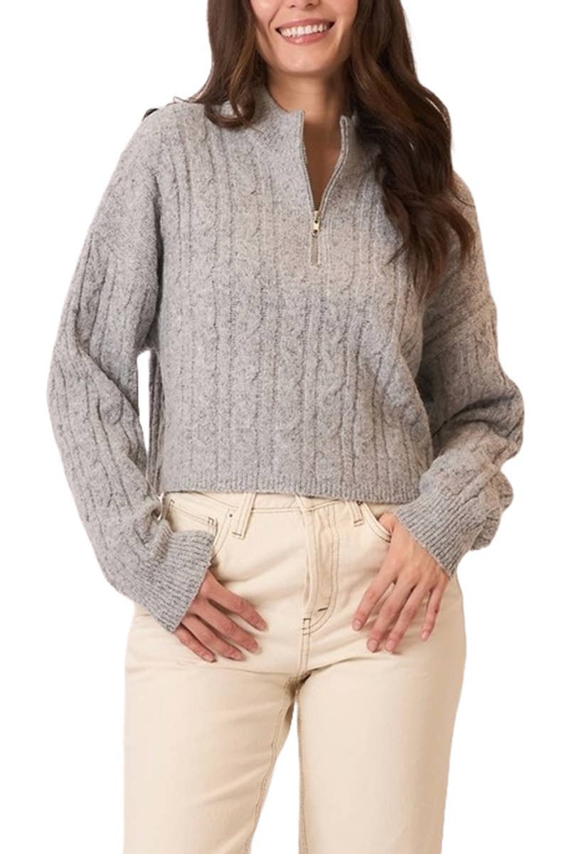 Brit Cable Knit 1/4 Zip Sweater