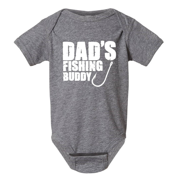 Dad's Fishing Buddy Baby/Toddler Onesie: Heather Blue / Multiple Sizes