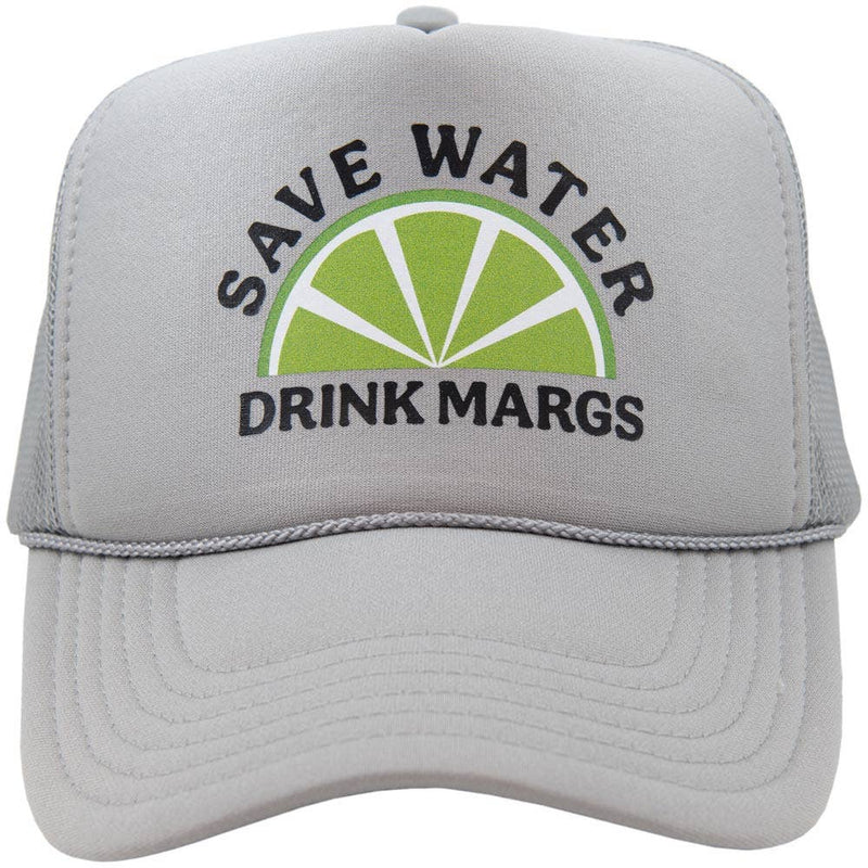 Save Water Drink Margs Snapback Foam Trucker Hat: Light Gray