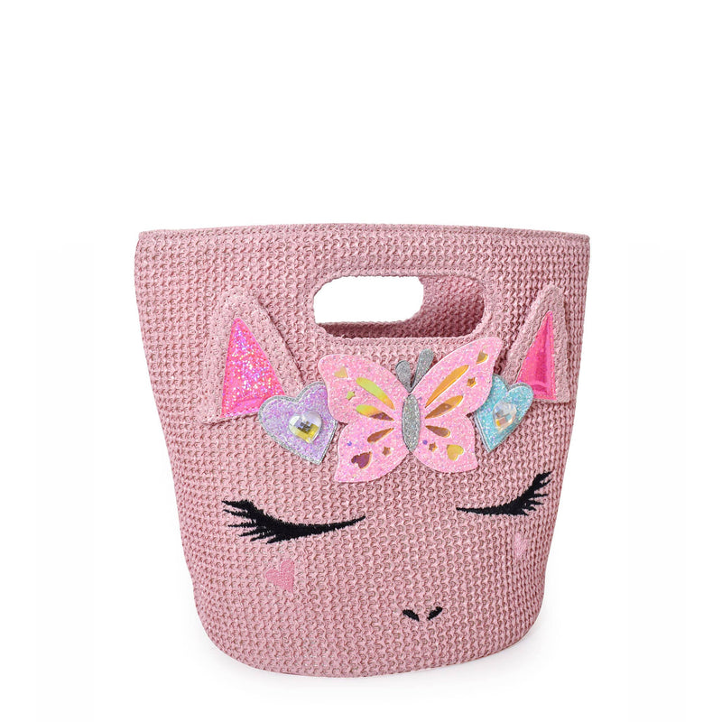 Ms Gwen's Unicorn Pink Straw Bag
