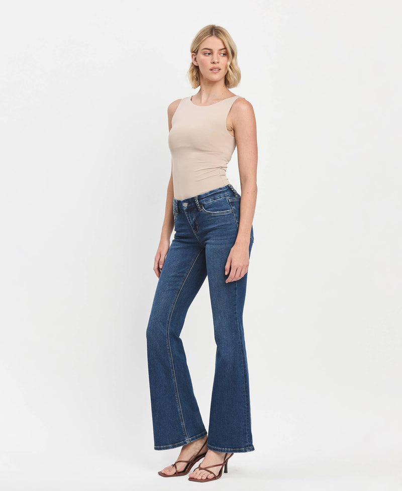 Leah Braided Belt Jeans by Flying Monkey