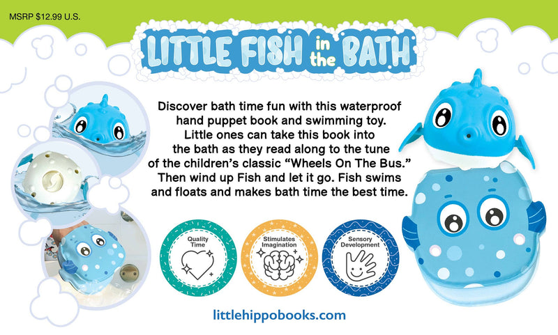 Little Fish in the Bath - Children's Waterproof Hand Puppet Book and Swimming Toy