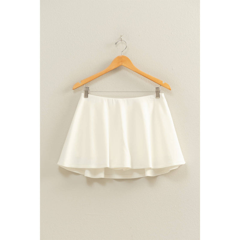 Flirty Scuba Mid Waist Skort-Deep Green