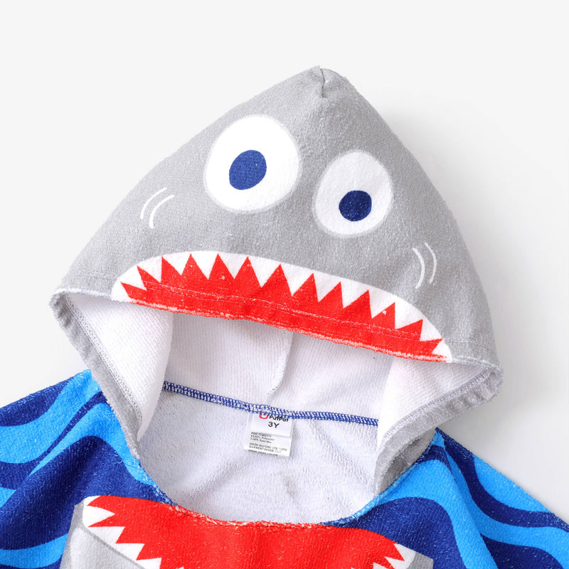 Shark Pattern Hooded Oversized Towel for Toddler Swimwear