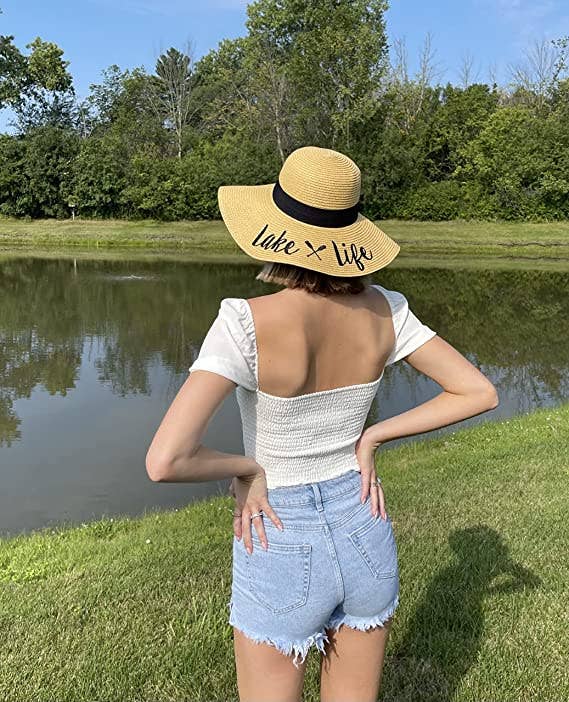 Embroidered Sun Hat -Lake Life