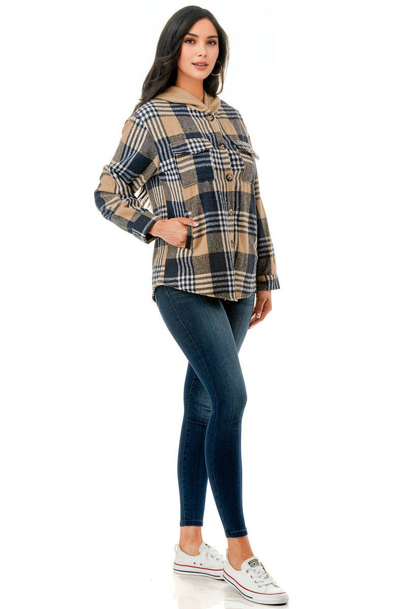 Monica Shacket with Hoodie & Pockets- Multiple