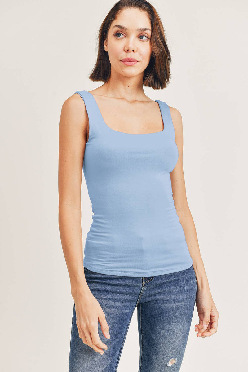 Dina Double Layered Tank- White