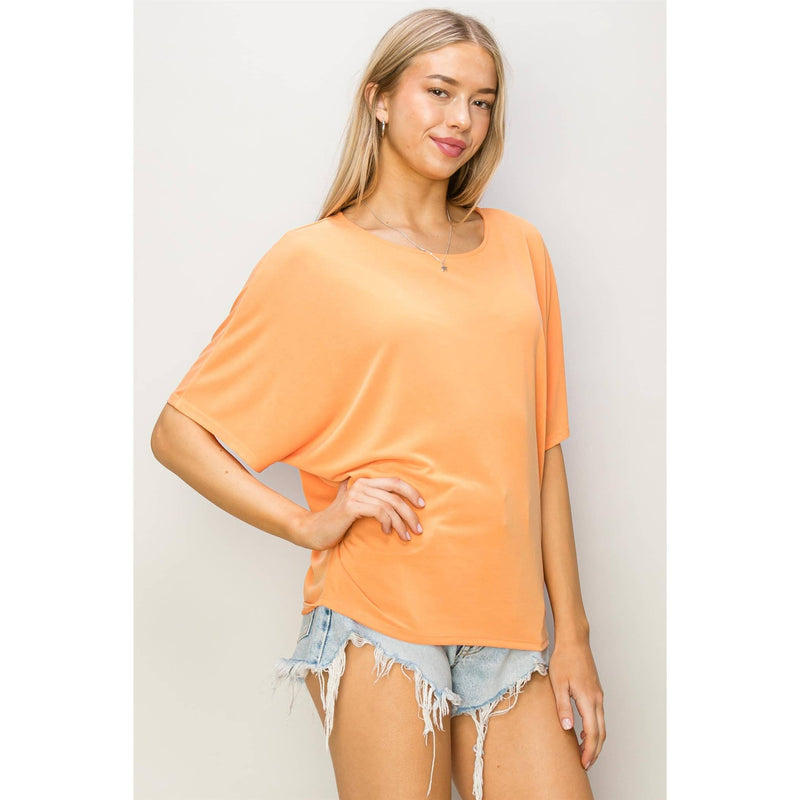 Elbow Length Dolman Sleeve Top