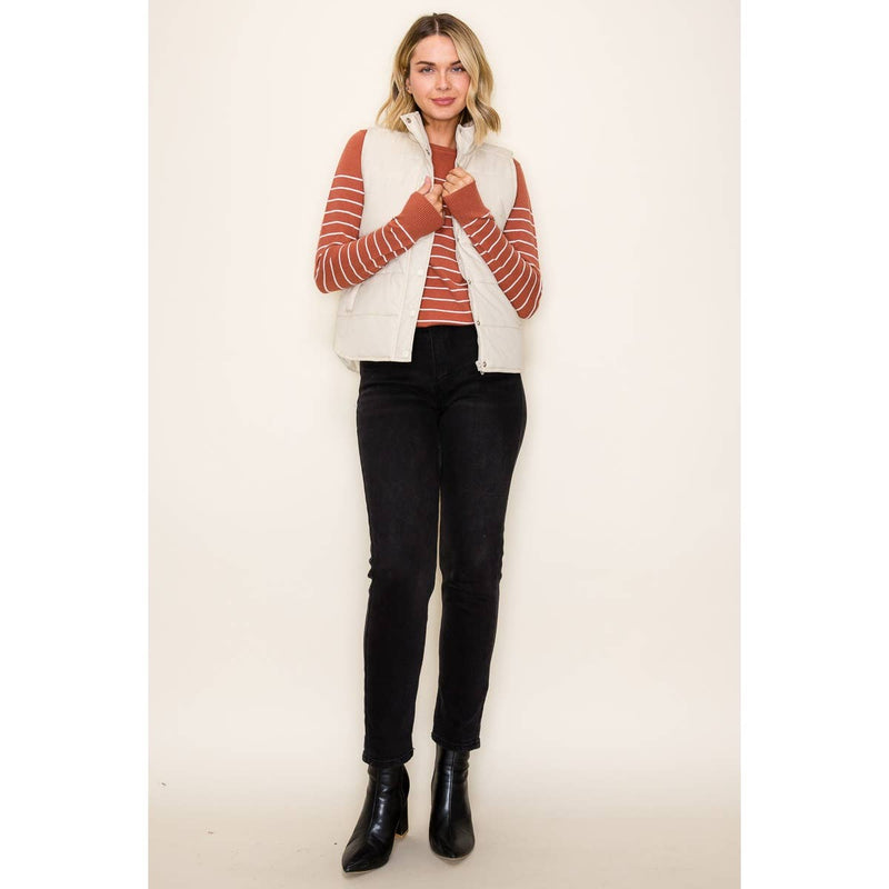Solid Brown Puffer Vest