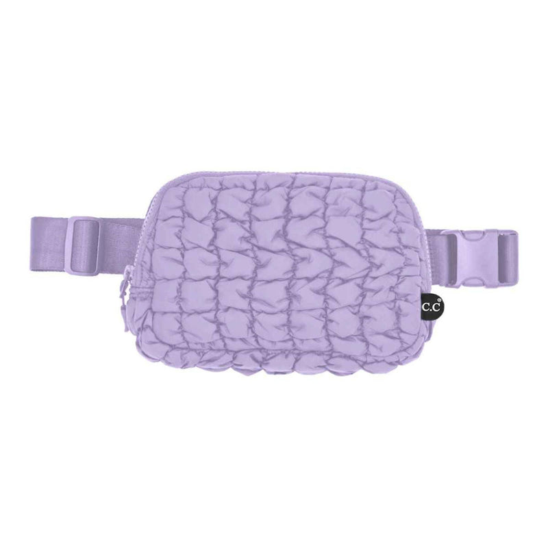 Tina Puffer Quilted Fanny Pack: Beige