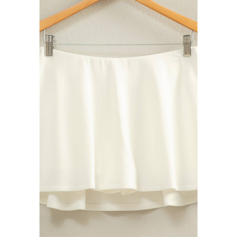 Flirty Scuba Mid Waist Skort-Deep Green