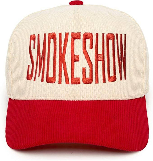 Smokeshow Vintage Corduroy Hat - Red/Beige