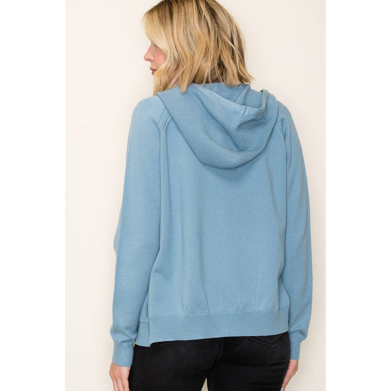 ZIP UP WAFFLE TEXTURED HOODIE JACKET