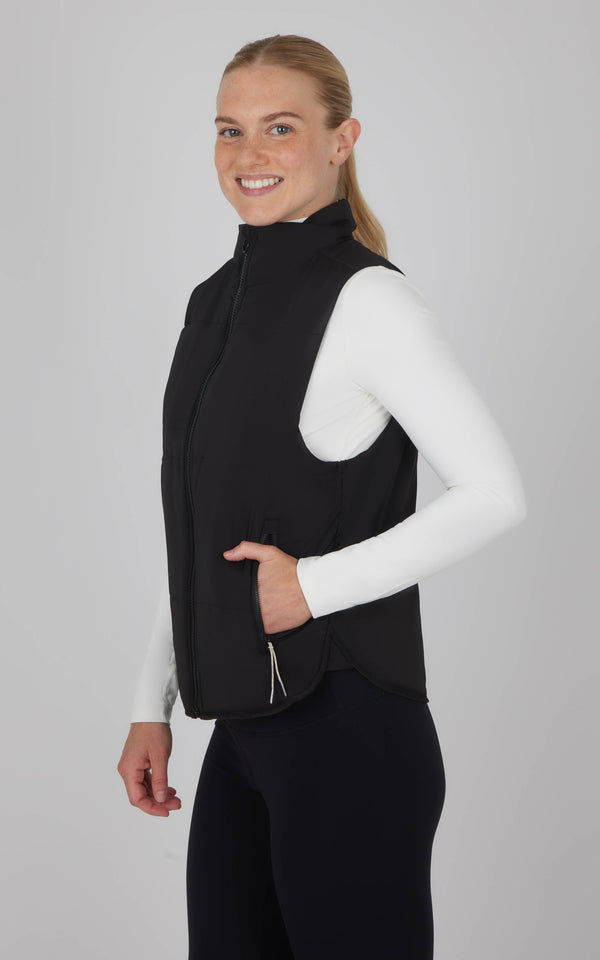 Women's Cold Weather Puffer Vest with Zipper Pockets