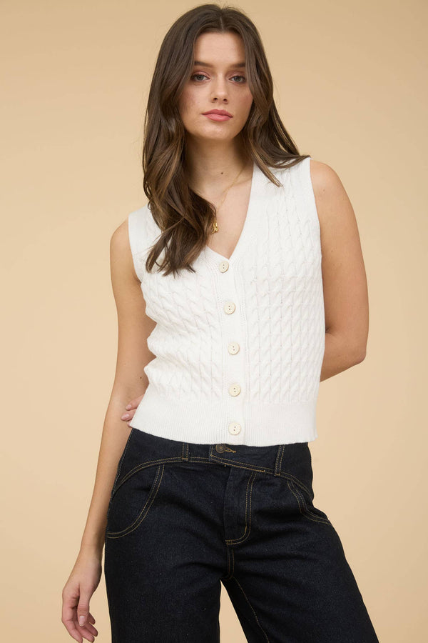 Bianca Cable Knit Vest