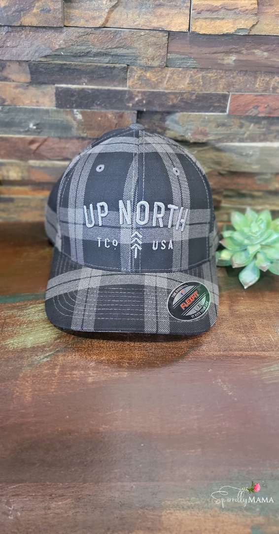 Up North Hat- Black/Gray Plaid