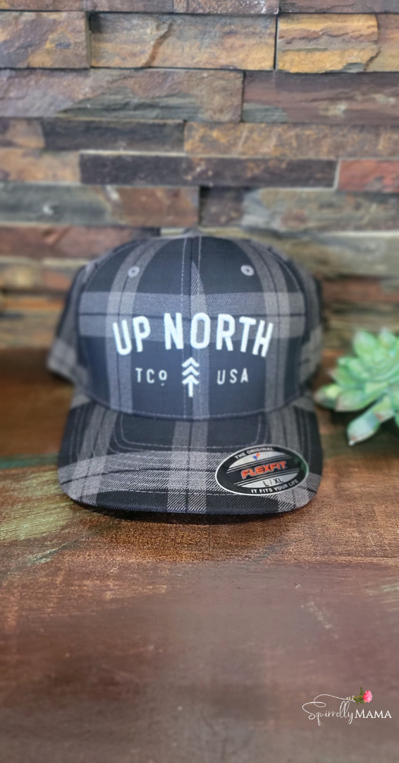 Up North Hat- Black/Gray Plaid