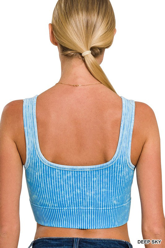 Mona Ribbed & Padded Cropped Tank- Multiple
