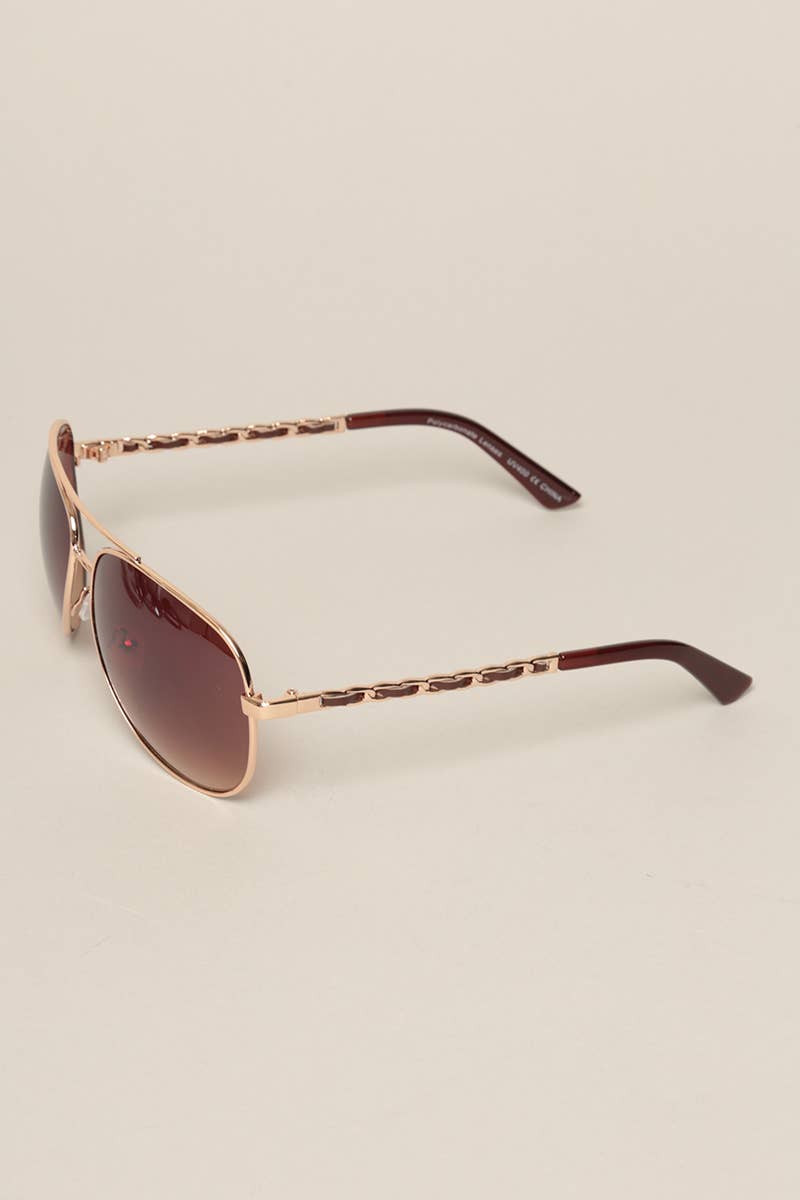 Women's Chain Detail Aviator Sunglasses